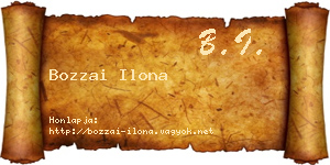 Bozzai Ilona névjegykártya